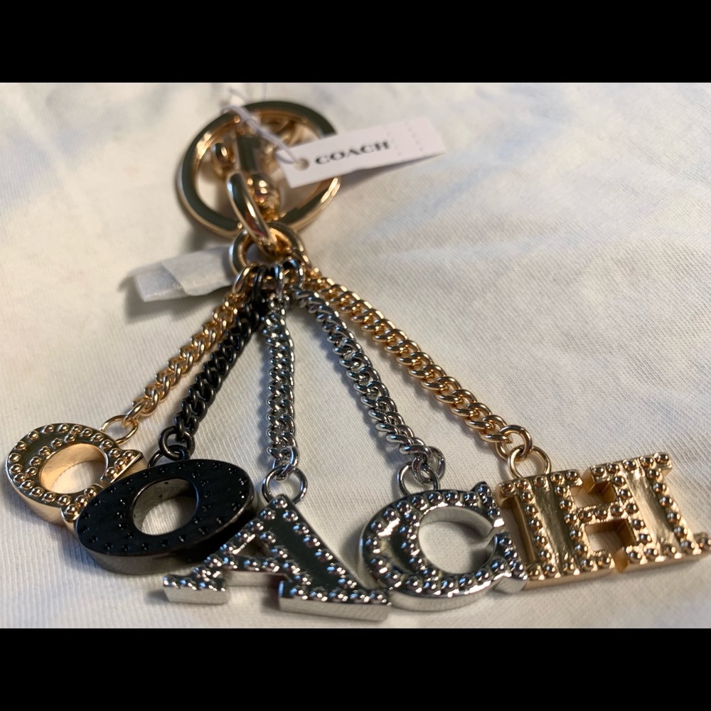 COACH Perforated Bag Charm Gold/Multi